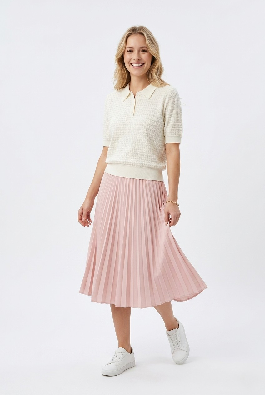 Tricot Textured Knit Polo Shirt