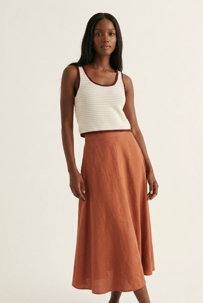 Grenat Crochet Trim Tank