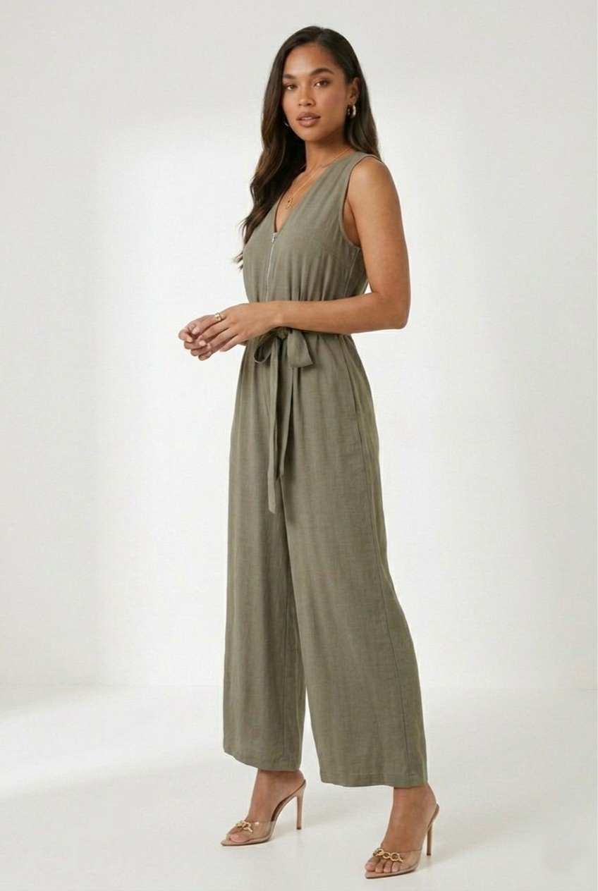 Vento Wide Leg Belted Jumpsuit