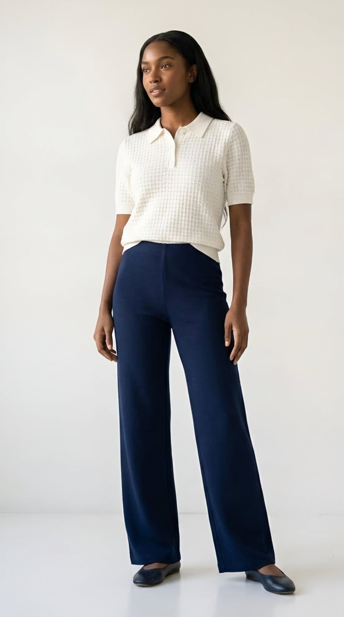 Fluide Stretch Knit Wide Leg Pants