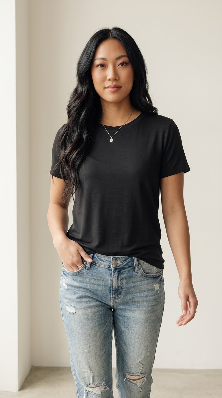Essentiel Black Viscose Tee
