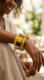 Jonc Beaded Cuff Bracelet