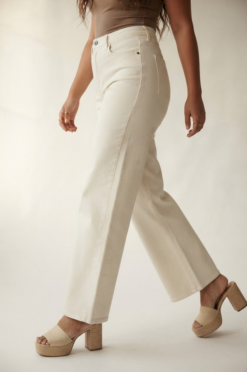 Ivoire Wide Leg Denim Pants