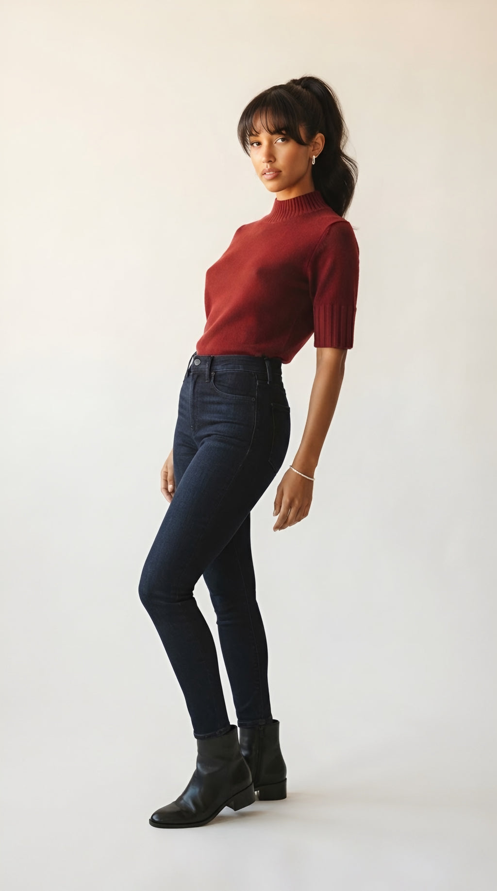 Hausse Chunky Ribbed High Collar Sweater