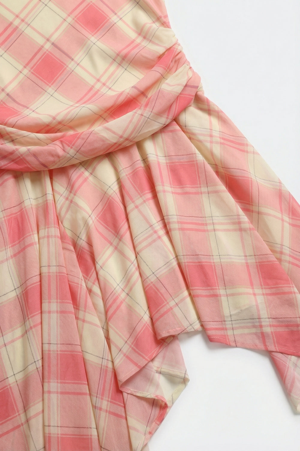 Celeste Mesh Plaid Asymmetrical Dress