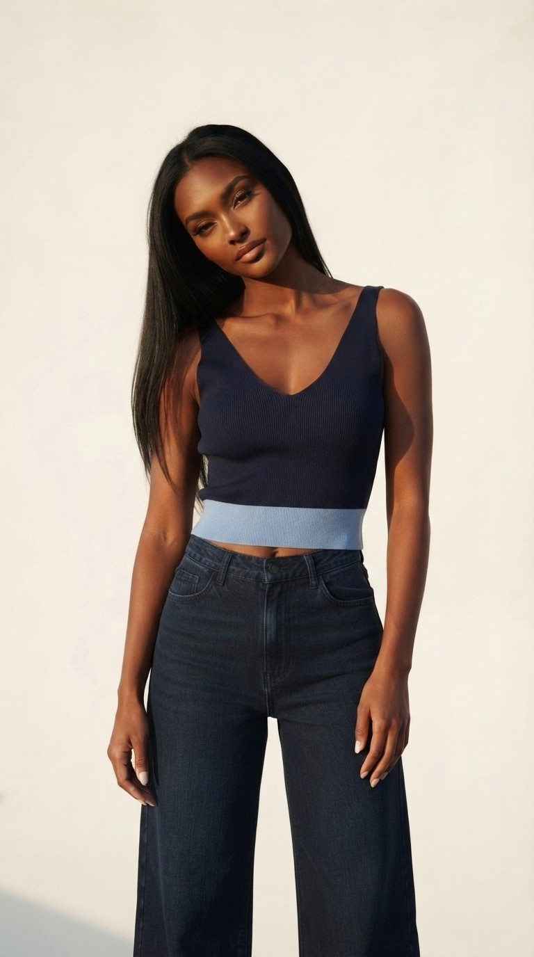 Bordure Contrast Hem Tank