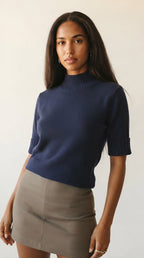 Hausse Chunky Ribbed High Collar Sweater