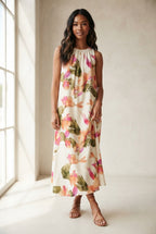 Aquarelle Floral Sleeveless Maxi Dress