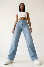 Scintille Pink Strass Wide Leg Jeans