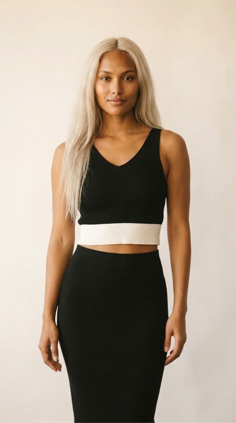 Bordure Contrast Hem Tank