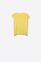 Nervuré Yellow Cap Sleeve Knit Sweater