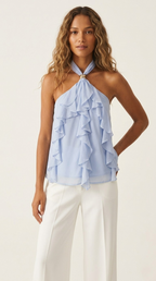 Anneau Ruffle Halter Top