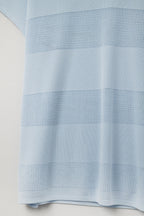 Onde Baby Blue Stripe Texture Knit Sweater