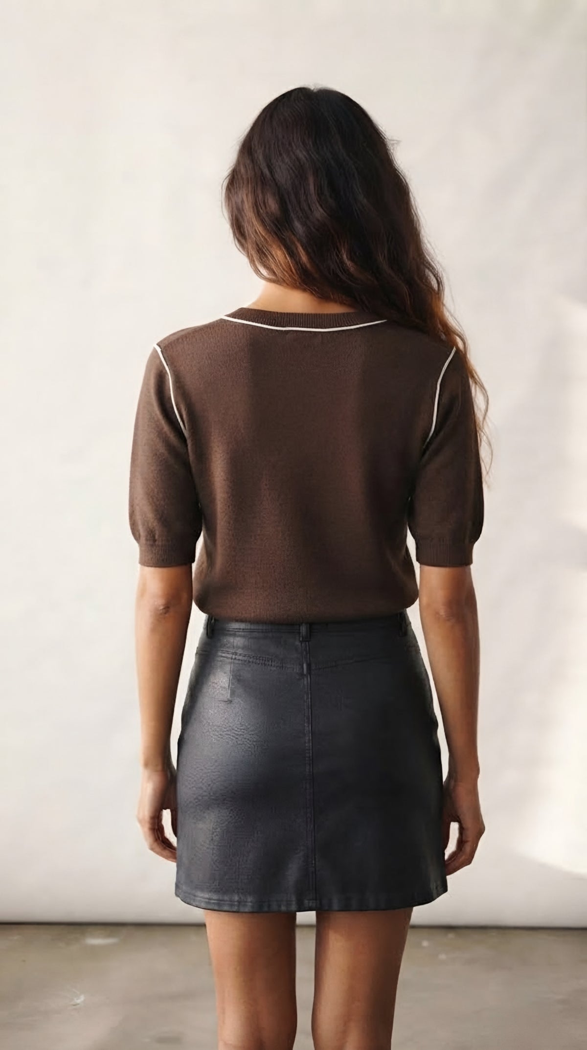 Nervuré Cap Sleeve Knit Sweater