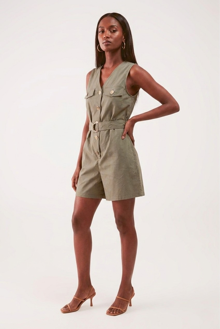 Sahel Belted Utility Romper