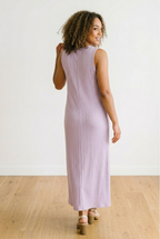 Corail Ribbed Knit Maxi Dress - Lavender