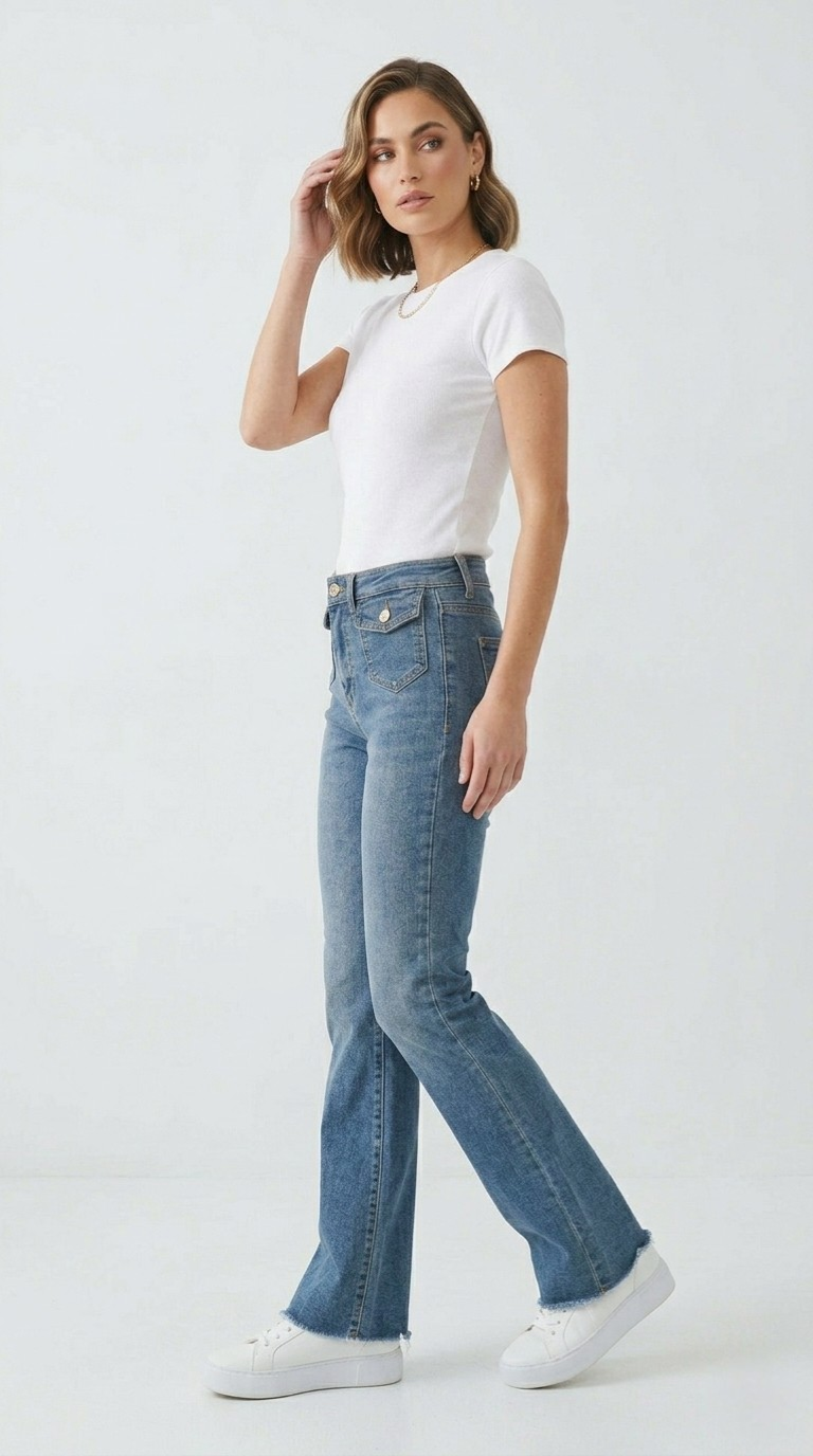 Pavillon Mid Rise Flare Jeans