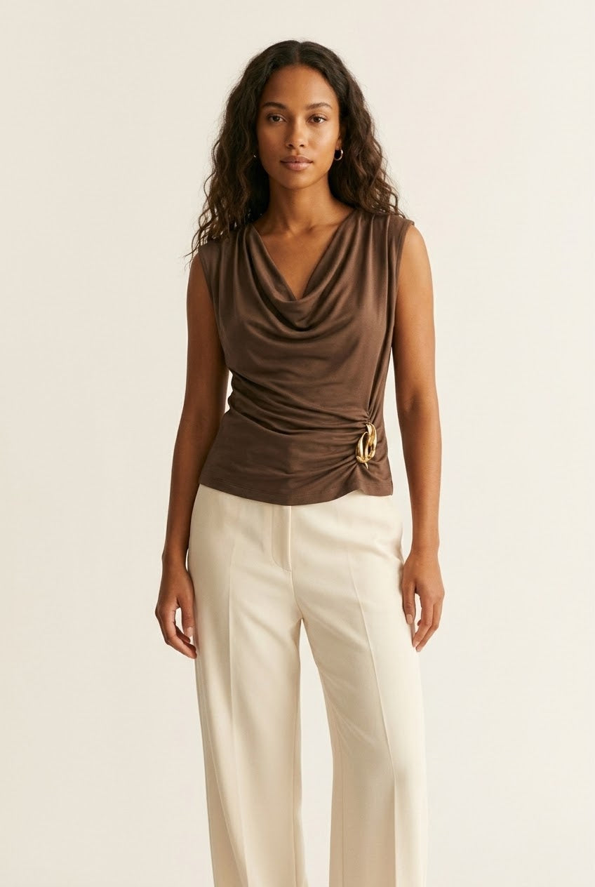 Clinquant Draped Gold Top
