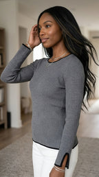 Galon Ribbed Contrast Sweater