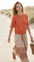 Duvet Ruffle Sleeve Sweater