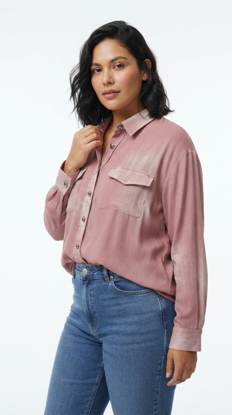 Nuée Strass Chiffon Shirt