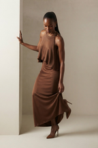 Sérénade Bow Back Halter Maxi Dress