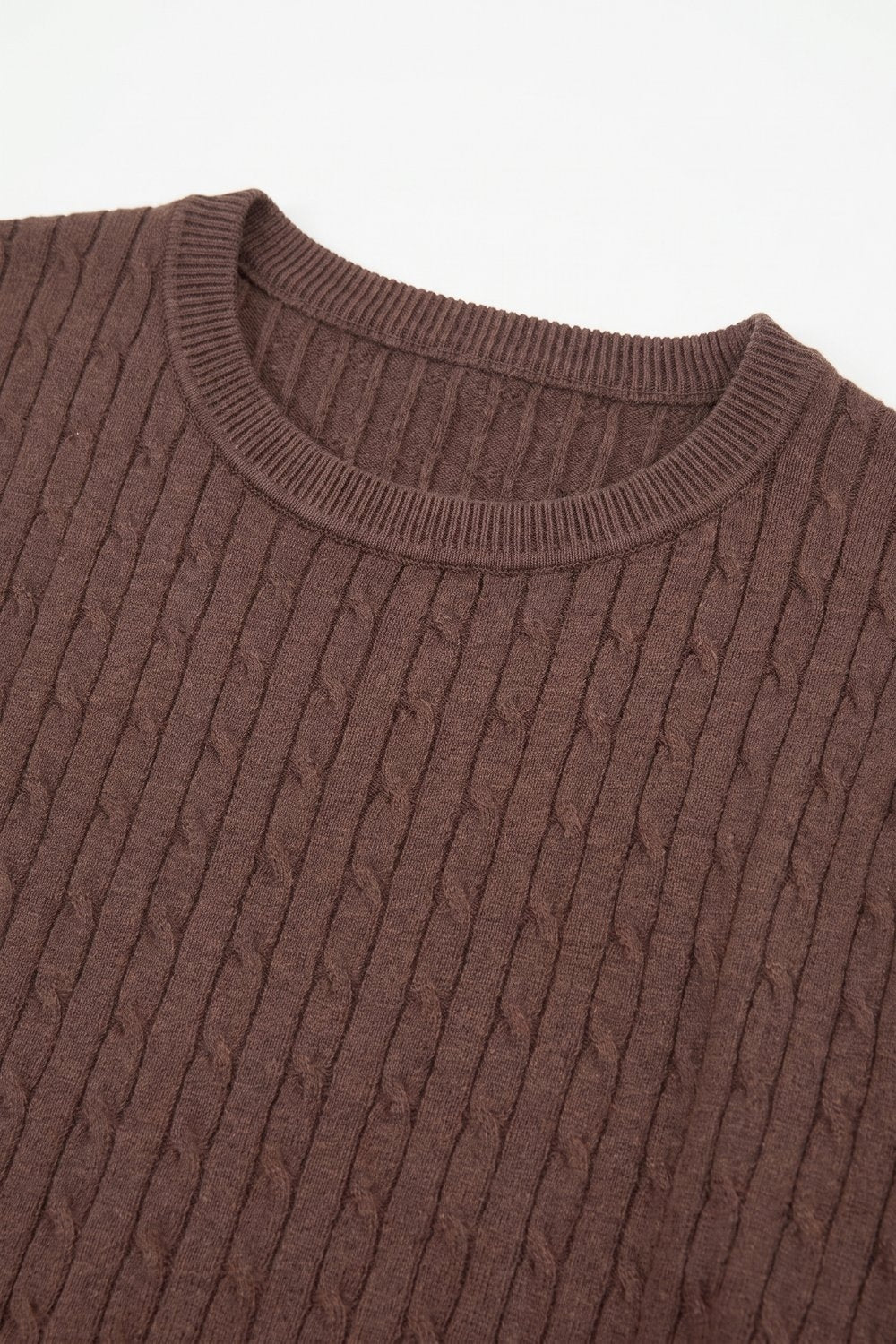 Câble Fine Knit Crew Neck