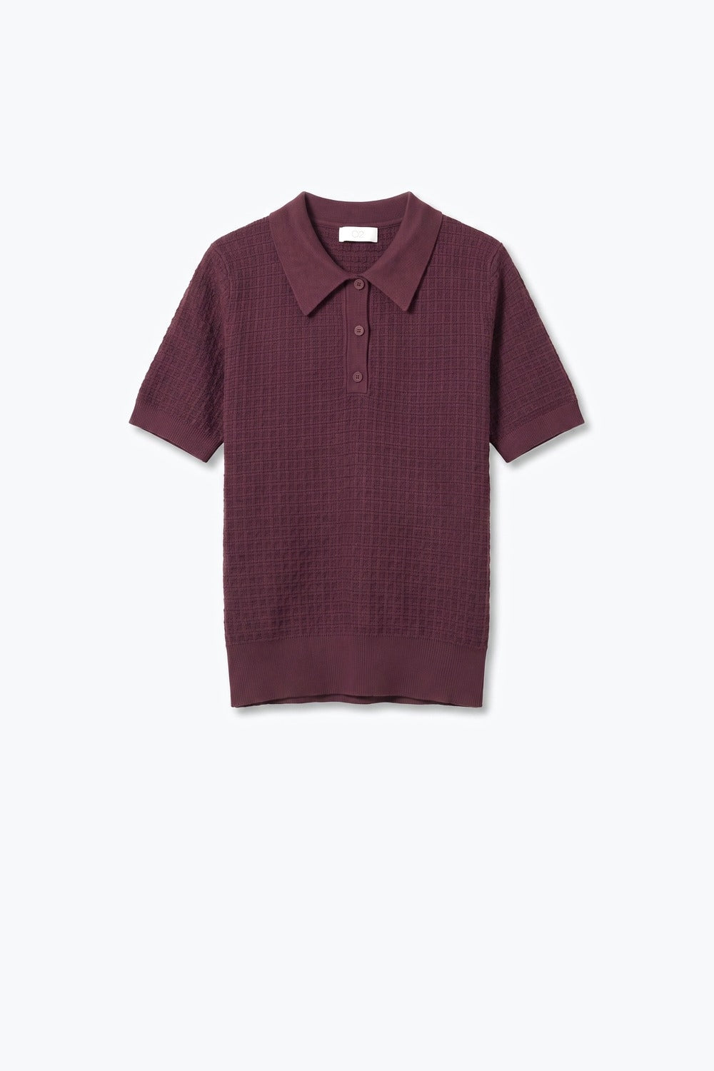 Tricot Textured Knit Polo Shirt