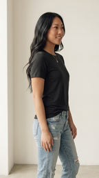 Essentiel Black Viscose Tee