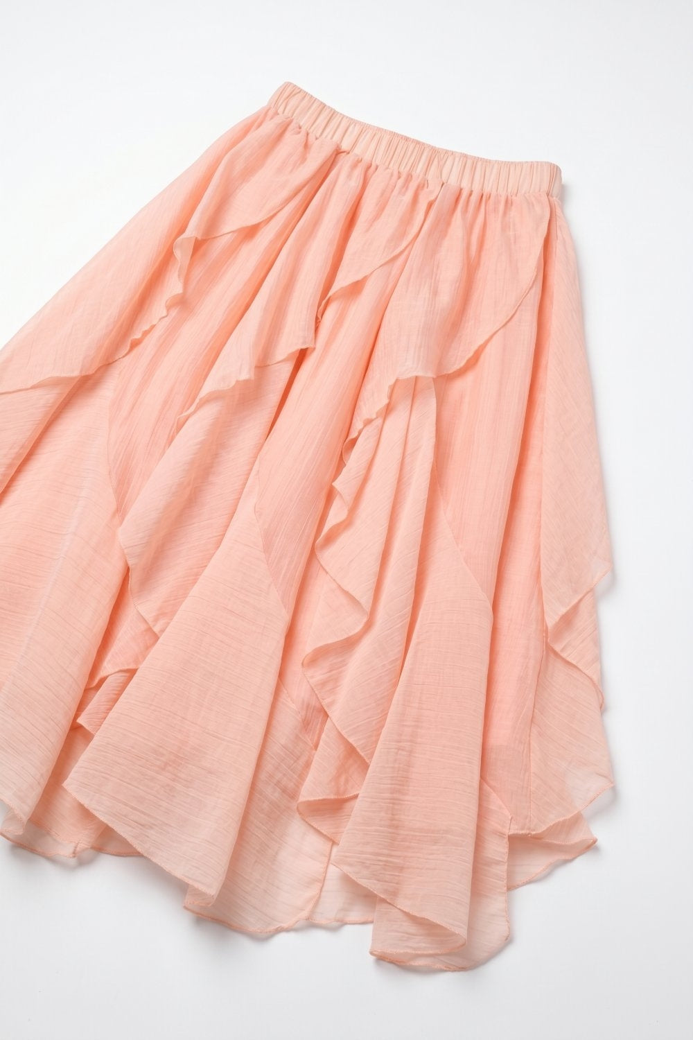 Celeste Ruffle Tiered Asymmetrical Midi Skirt