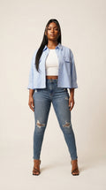 Bouton Cropped Pocket Shirt