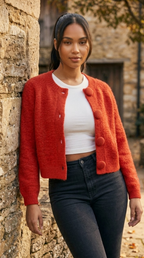 Bouton Couvert Fluffy Cardigan