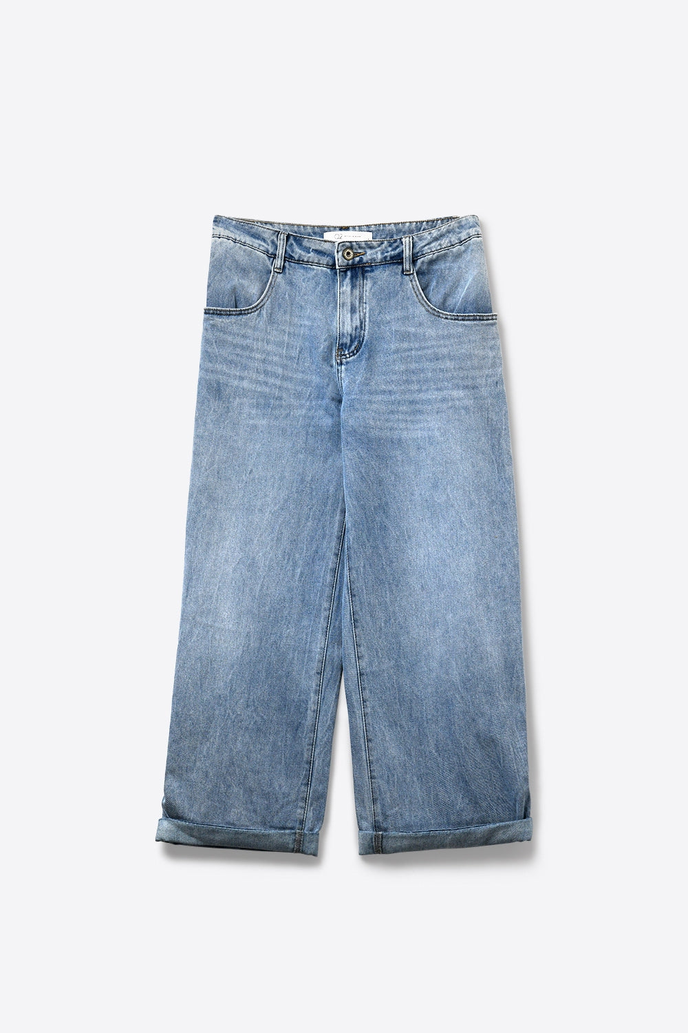 Côté Straight Leg Rolled Hem Jeans
