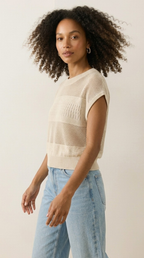 Treillis Cap Sleeve Sweater