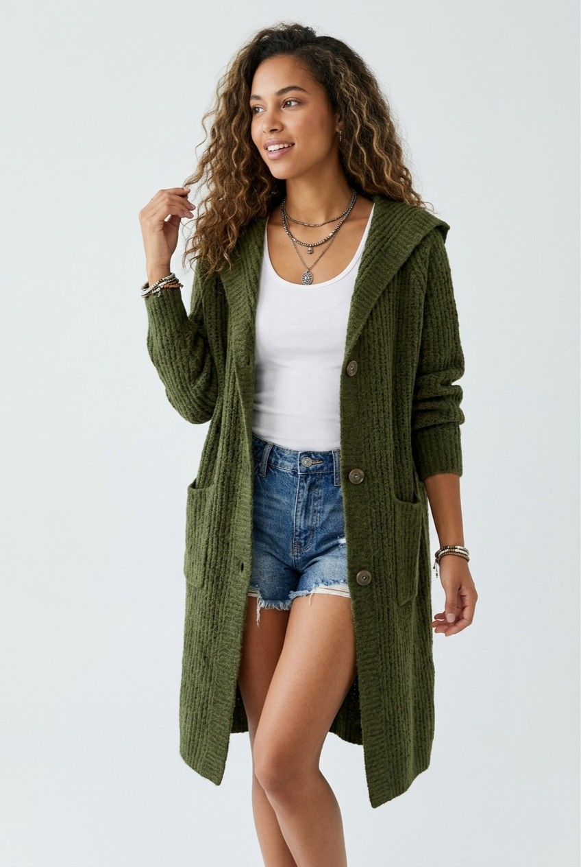 Capucine Long Ribbed Cardigan
