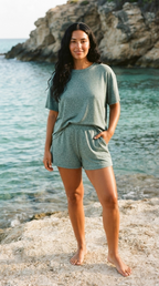 Mélange Ash Jade Two-Piece Set