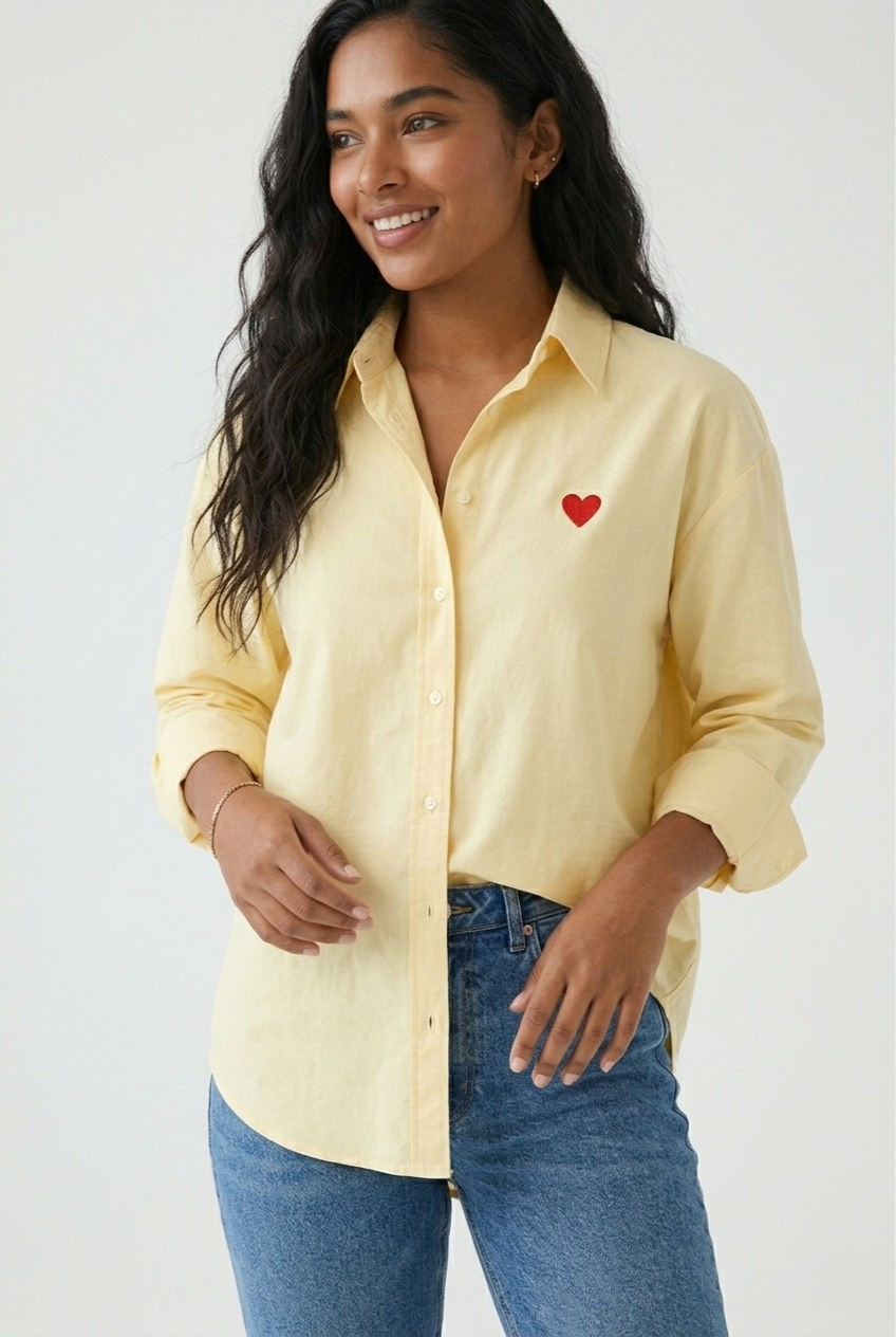Cœur Embroidered Button Shirt