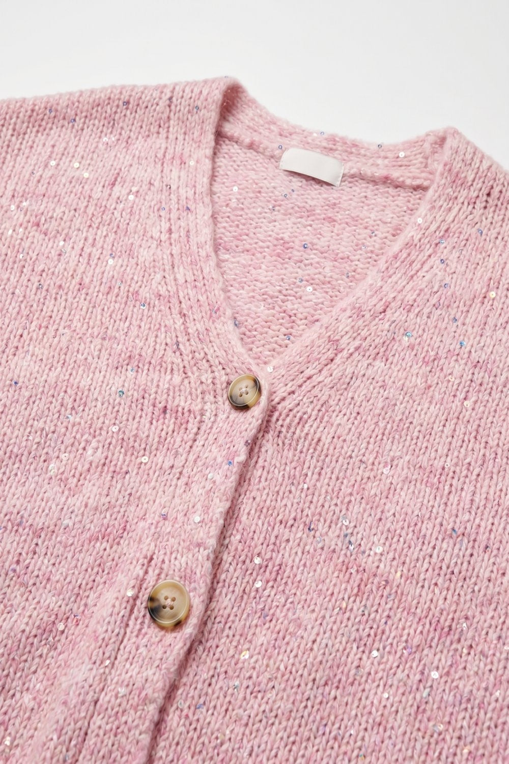 Paillette Fluffy Knit Cardigan