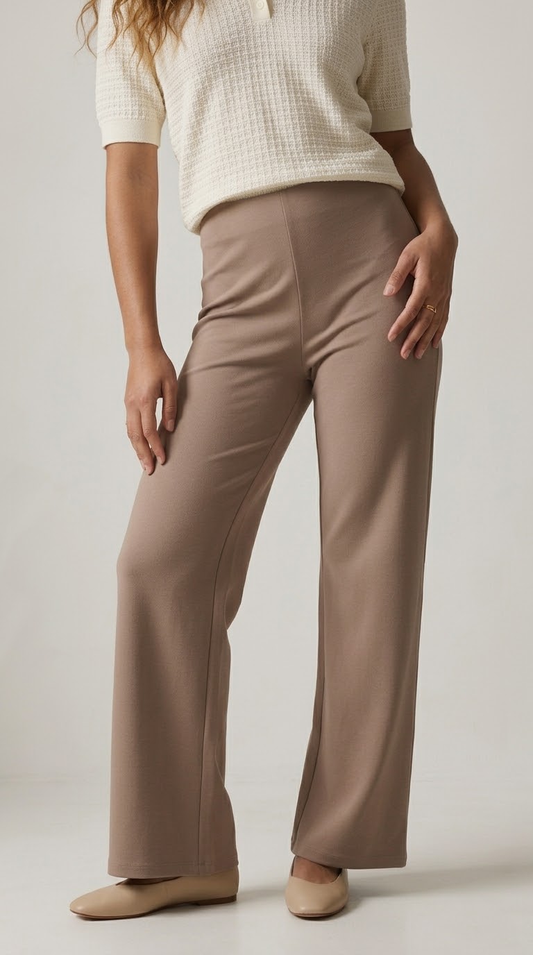 Fluide Stretch Knit Wide Leg Pants