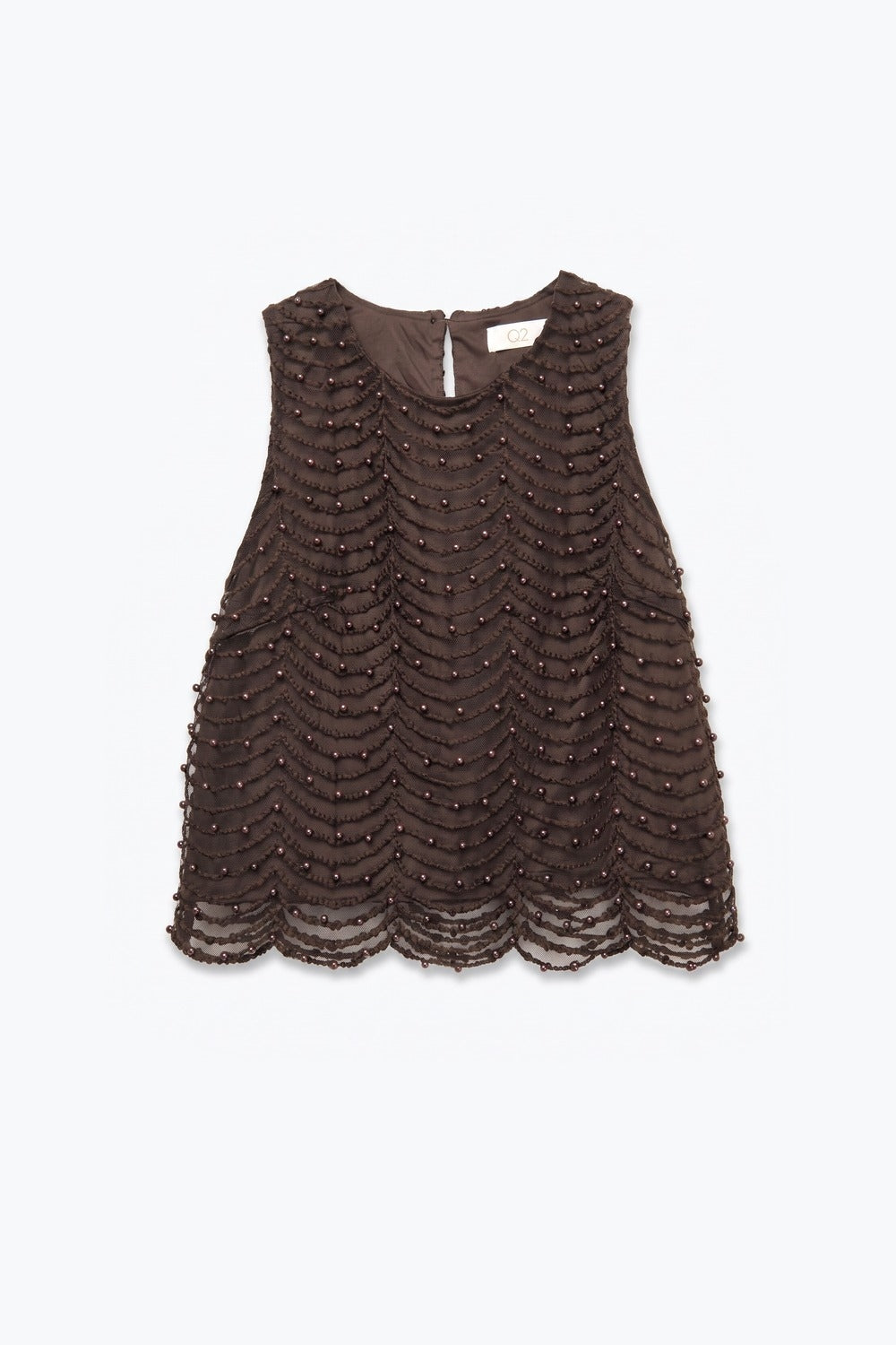 Nacre Beaded Scallop Blouse
