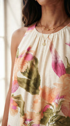 Aquarelle Floral Sleeveless Maxi Dress