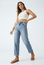 Rétro Vintage Wash Mom Jeans