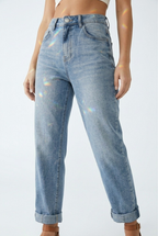 Rétro Vintage Wash Mom Jeans