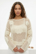 Dentelle Crochet Floral Sweater