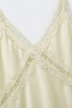 Beurre Lace Trim Satin Cami