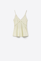 Beurre Lace Trim Satin Cami