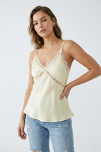 Beurre Lace Trim Satin Cami