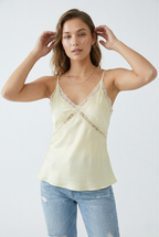 Beurre Lace Trim Satin Cami