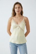 Beurre Lace Trim Satin Cami