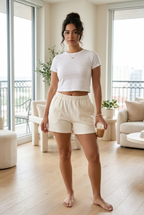 Crème Cotton Relaxed Shorts